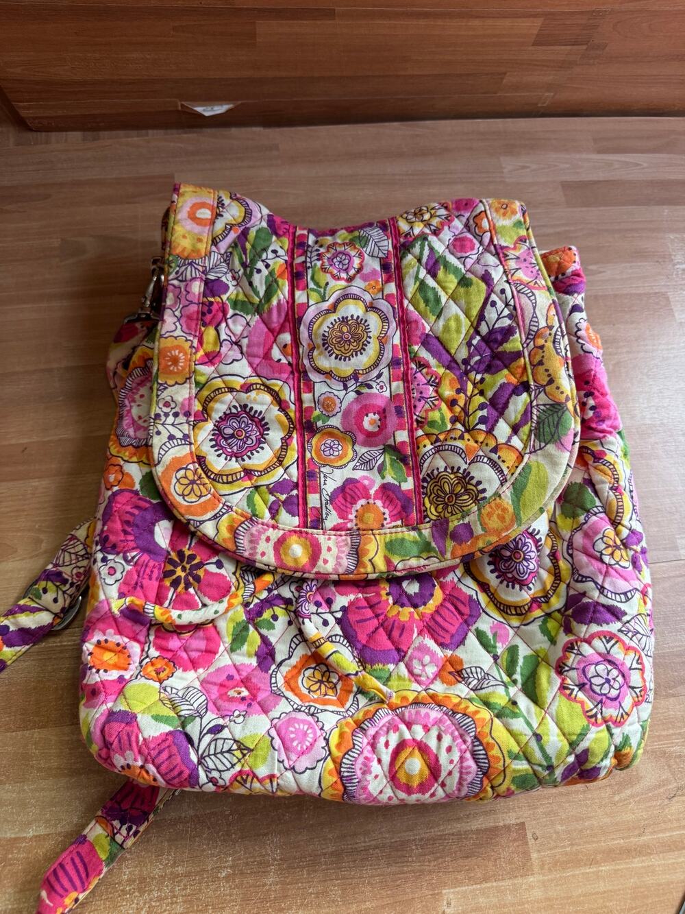 Vera Bradley Convertible Backpack Tote Bag in Clementine